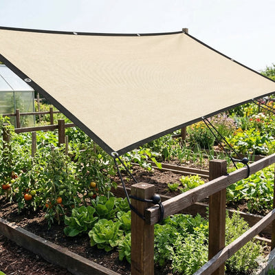 Outsunny Sun Shade Sail UV Protection Canopy with Stainless Steel Eyelets for Patio Garden 2 x 3 m Beige 