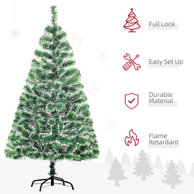 HOMCOM 5FT Indoor Christmas Tree Artificial Decoration Xmas Gift with Metal Stand Branch Tips 