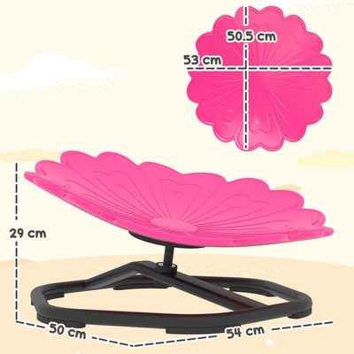AIYAPLAY Flower-Shaped Sensory Spinning Chair with Non-Slip Base for Balance/Coordination, Pink 