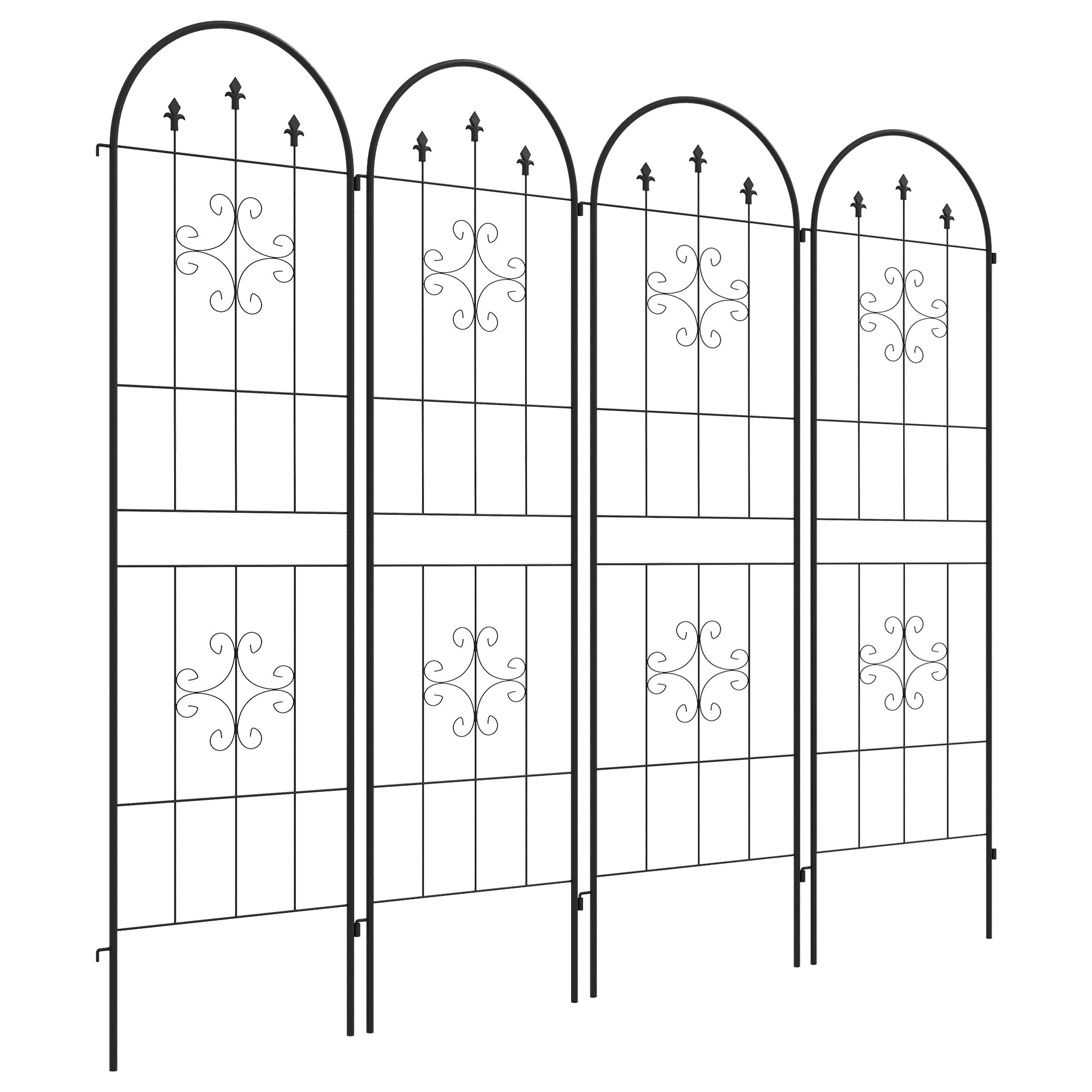 Outsunny Set of Four Spiral Anchor Garden Trellis Panels 