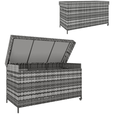 Outsunny 627 L Rattan Storage Box - Dark Grey 