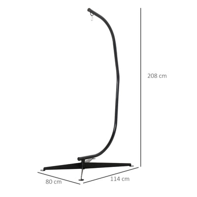 Outsunny Hanging Hammock Stand Hammock Chair Stand C Stand Steel Heavy Duty Stand for Hanging Hammock Air Porch Swing Chair Indoor Outdoor (Only Construction) 