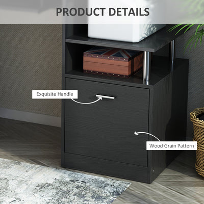 HOMCOM Computer Desk PC Workstation with Drawer Shelves CPU Storage Rack Home Office Furniture 152 x 60 x 88cm (BLACK) 