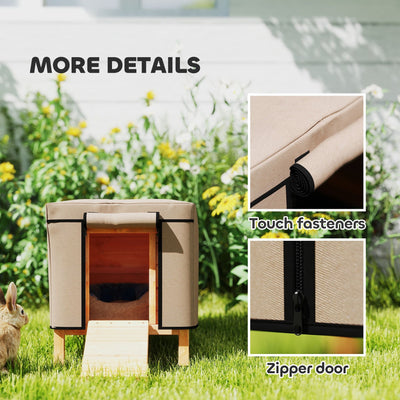 PawHut Waterproof Rabbit Hutch Cover for X-D2-0047 and Similar Model Rabbit Hutch, 43 x 52 x 37 cm, Brown 