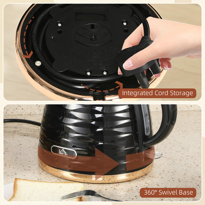 HOMCOM 3kW Rapid Boil Honeycomb Kettle - Black 