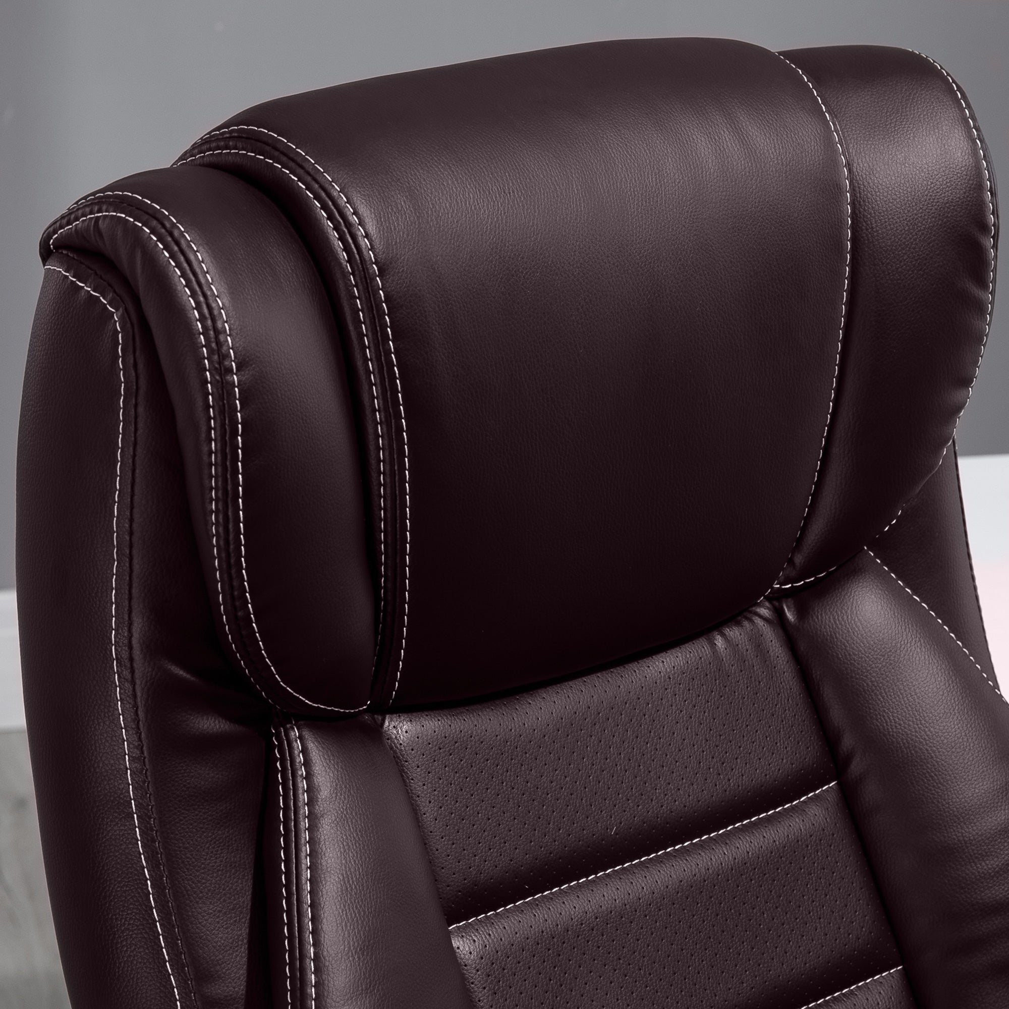Vinsetto High Back Executive Office Chair 6- Point Vibration Massage Extra Padded Swivel Ergonomic Tilt Desk Seat, Brown 