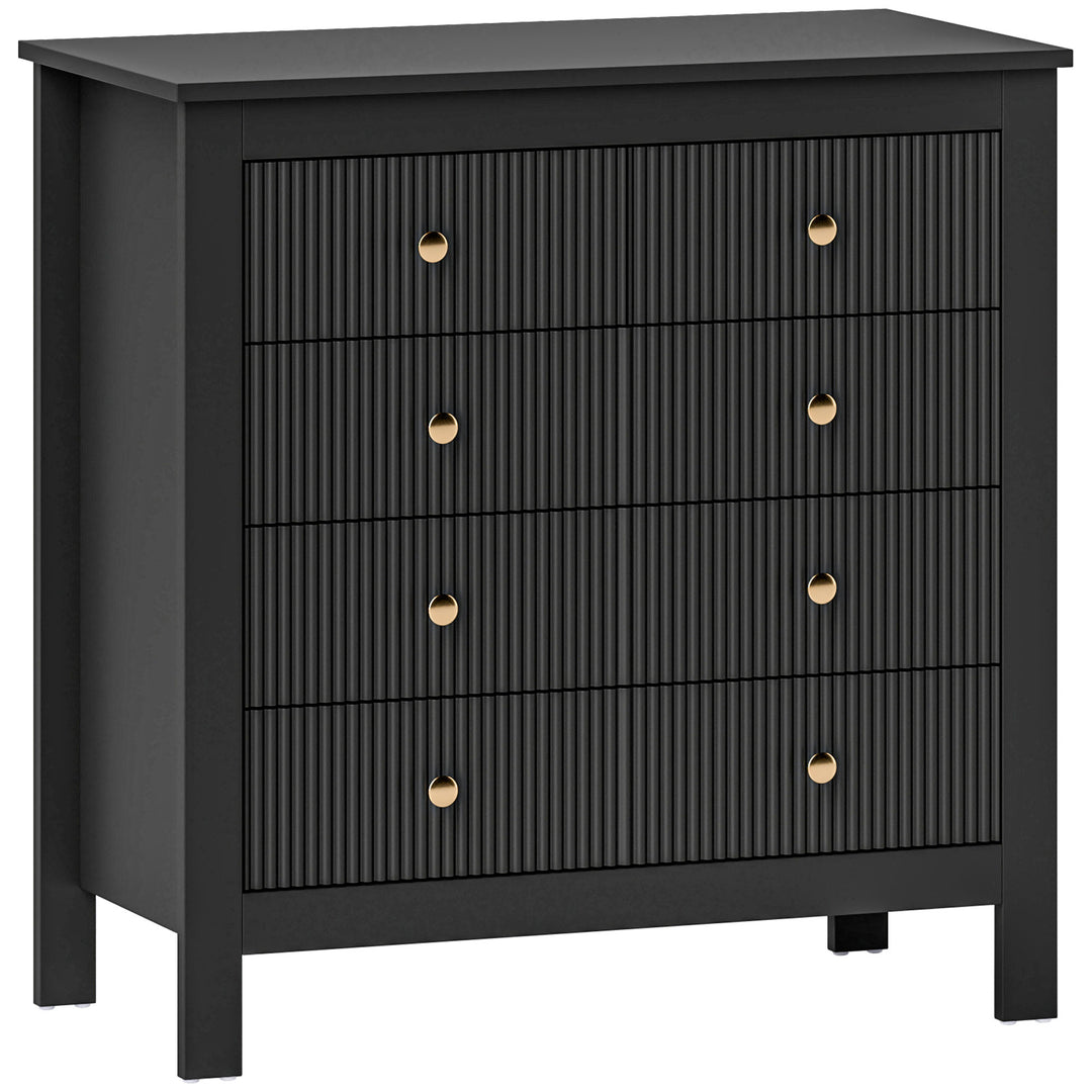 HOMCOM Elegant Chest of Five Drawers - Black 