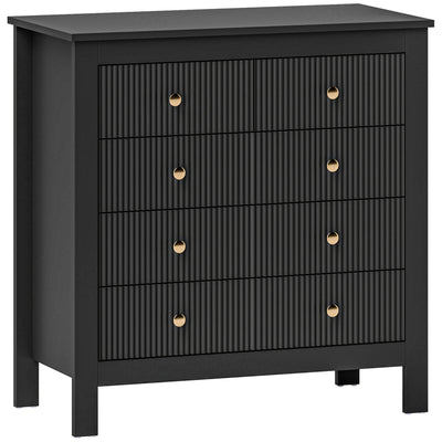 HOMCOM Elegant Chest of Five Drawers - Black 