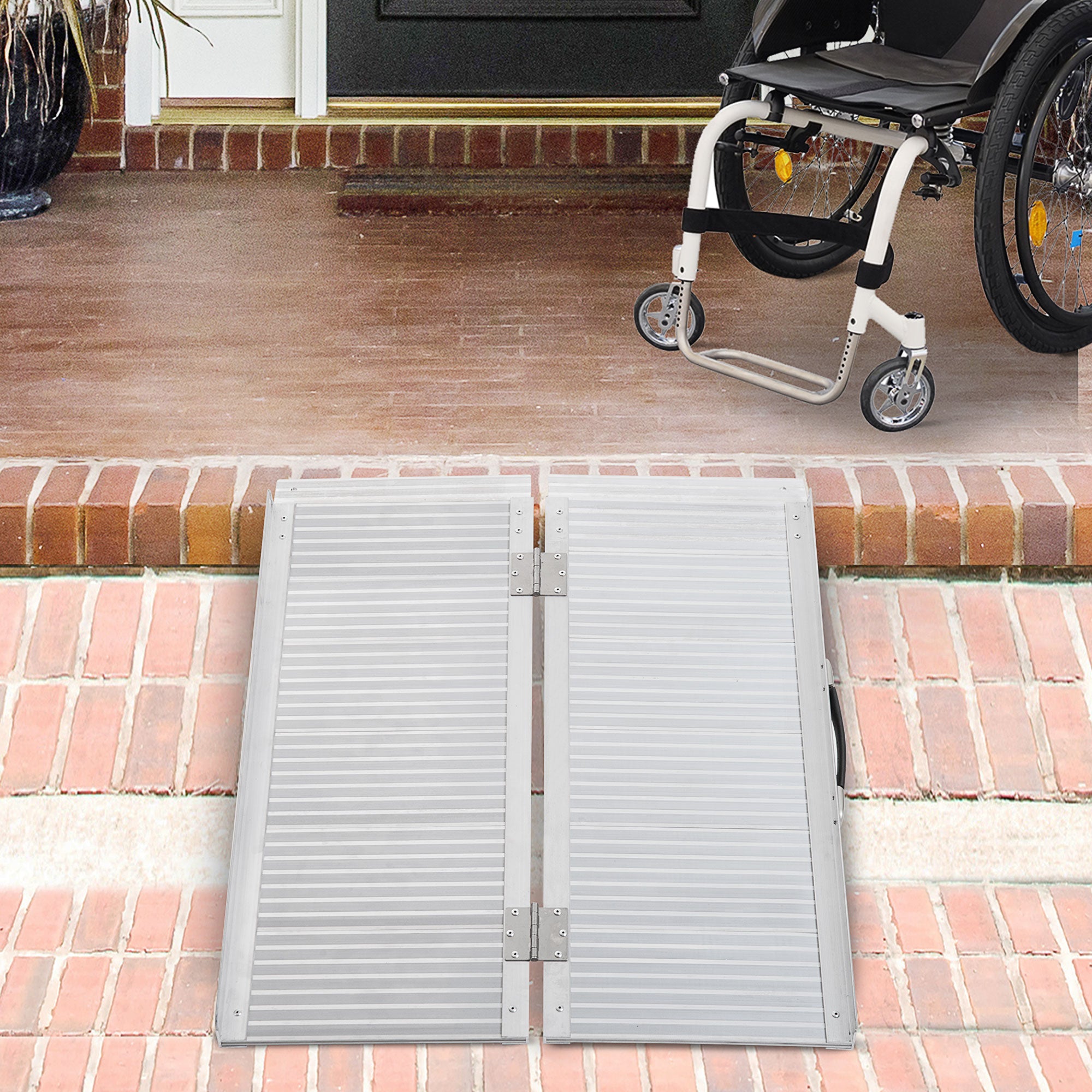 HOMCOM 3ft Folding Aluminum Wheelchair Ramp Scooter Portable Mobility Assist Suitcase Access Aid Disabled 