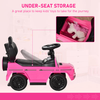 HOMCOM 3 in 1 Kids Children Ride on Push Car Toddler Sliding Car G350 Licensed Walker Foot to Floor Slider Push-Along with Horn Steering Wheel NO POWER Manual, Pink 