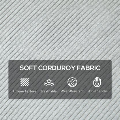 HOMCOM Three-Seater Corduroy - Light Grey 