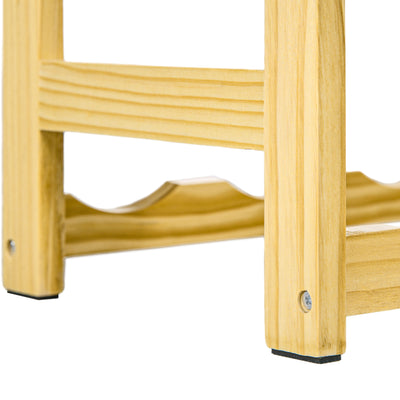 HOMCOM 42-Bottle Wooden Wine Rack - Natural Finish 