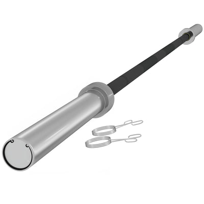 SPORTNOW 210cm Olympic Barbell Bar for 5cm Weight Plates, with Spring Clips, 20kg 