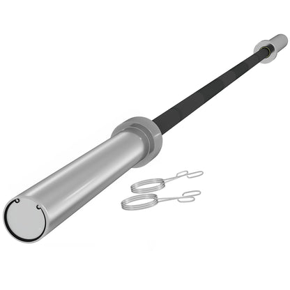 SPORTNOW 210cm Olympic Barbell Bar for 5cm Weight Plates, with Spring Clips, 20kg 