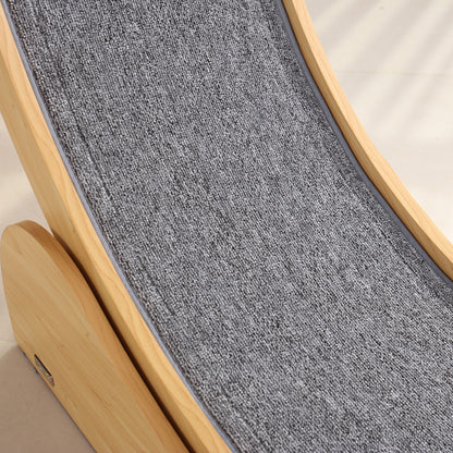 PawHut 39.4" Wooden Cat Running Wheel with Brake, Natural 