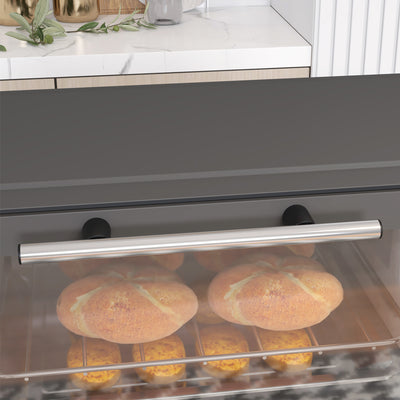 HOMCOM Mini Oven, 9L Countertop Electric Grill, Toaster Oven with Adjustable Temperature, Timer, Dishwasher Safe Baking Tray and Wire Rack, 750W, Grey 