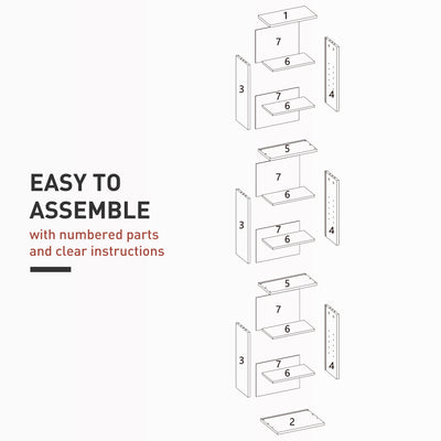 HOMCOM 260 Narrow CD Storage Unit - White 