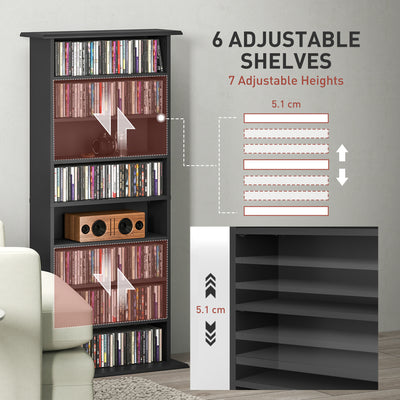 HOMCOM 360 CD/185 DVD/185 Blu-ray Storage Unit - Black 