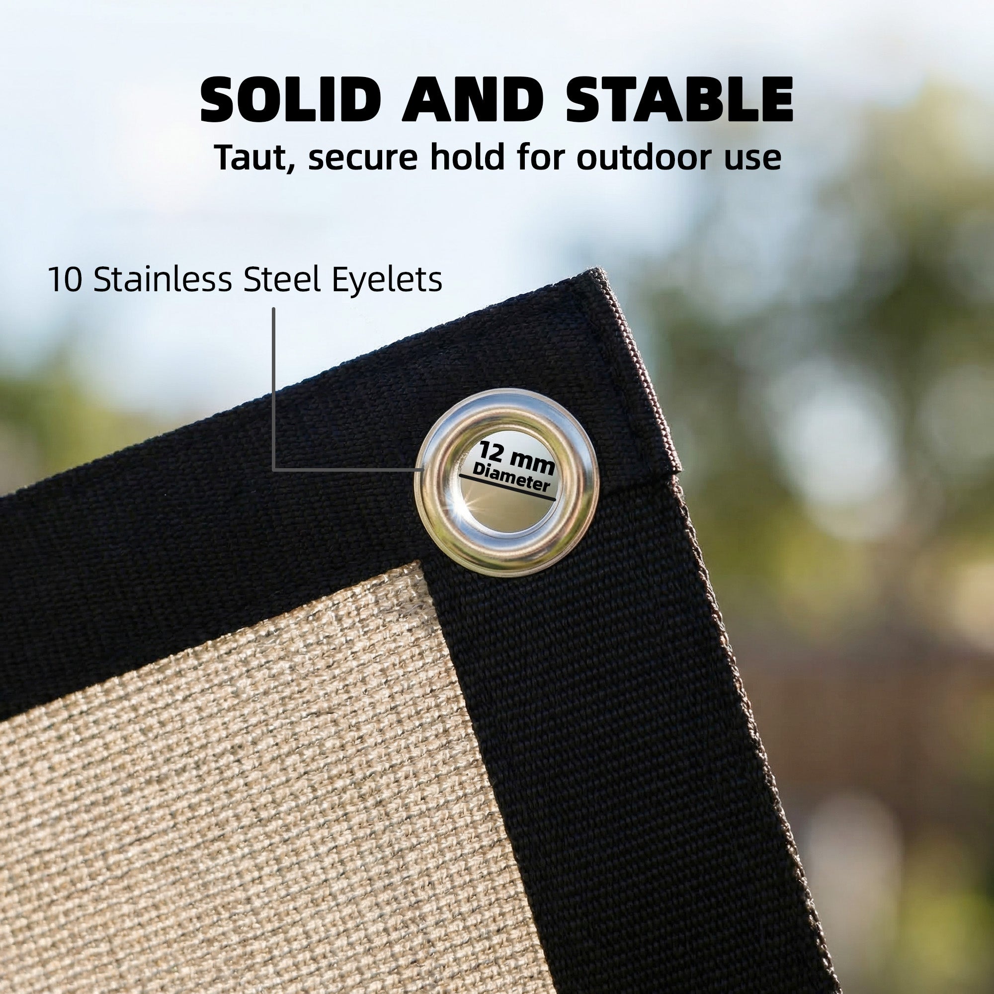Outsunny Sun Shade Sail UV Protection Canopy with Stainless Steel Eyelets for Patio Garden 2 x 3 m Beige 
