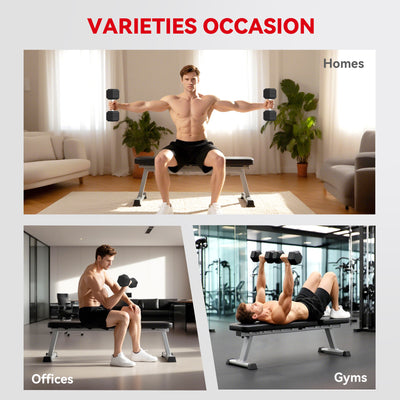 HOMCOM 2x20KG Rubber Hex Dumbbell Portable Hand Weights Dumbbell Home Gym 