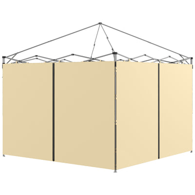 Outsunny Set of Two 3 x 3(m) Replacement Zipped Gazebo Walls - Beige 