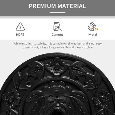 Outsunny 9kg Cement Concrete Half Round Parasol Base Umbrella Stand Garden Outdoor Accessories - Adjustable Coupler Suitable Umbrella Rod: Φ3.5cm, Φ3.8cm, Φ4.8cm 