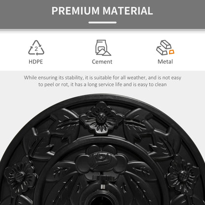 Outsunny 9kg Cement Concrete Half Round Parasol Base Umbrella Stand Garden Outdoor Accessories - Adjustable Coupler Suitable Umbrella Rod: Φ3.5cm, Φ3.8cm, Φ4.8cm 