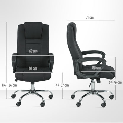 Vinsetto Linen-Look Swivel Office Chair - Black