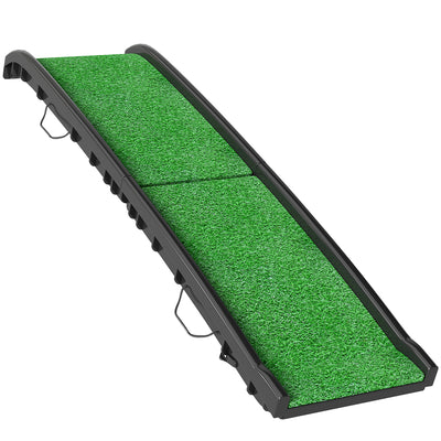 PawHut Foldable Dog Ramp with Artificial Anti-slip Surface, Portable & Lightweight, for Cars, Home, 155 x 38.5 x 15.5 cm 
