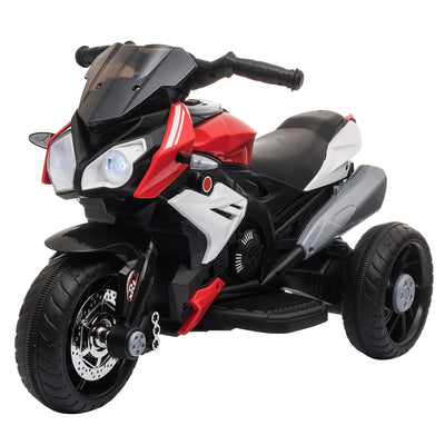 HOMCOM Kids 6V Electric Ride On Motorcycle Electric Motorbike w/ Lights Music Horn 3 Wheel Outdoor Play Toy for 3-5 Years Red 