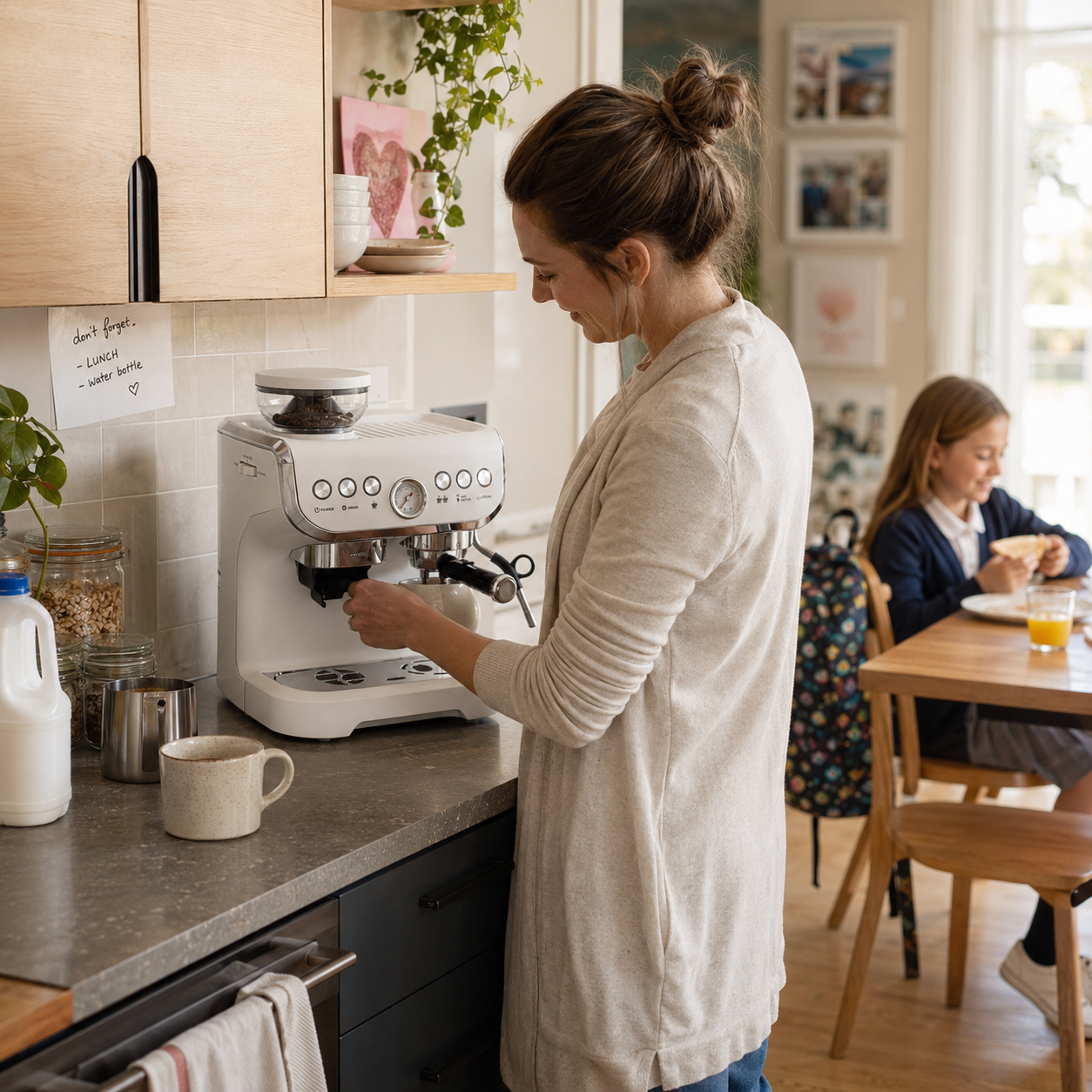 HOMCOM Bean to Cup Coffee Machine, Espresso Machine with Integrated Bean Grinder & Steam Wand, White