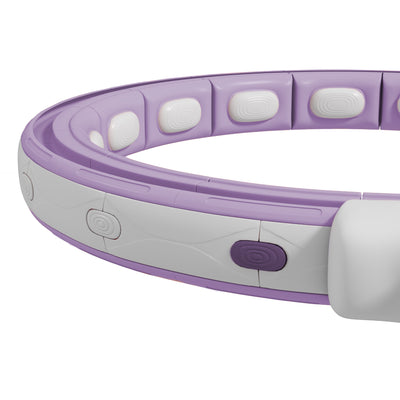 SPORTNOW Smart Weighted Hula Hoop, Massage Hula Ring w/ 16 Detachable Knots, 360° Auto-Rotating Ball, Digital Counter, Purple 