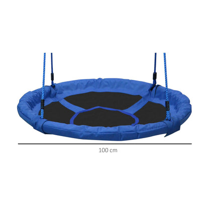 HOMCOM Kid Nest Swing Seat Saucer Tree Swing 40 Inch/100cm for Outdoor Indoor Blue 