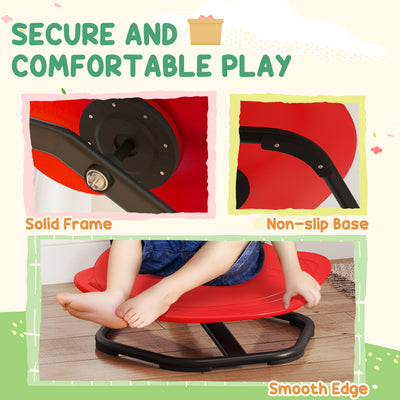 AIYAPLAY Planet-Shaped-kids Swivel Chair, Sensory Spinning Chair for Balance, Coordination Training, Red 