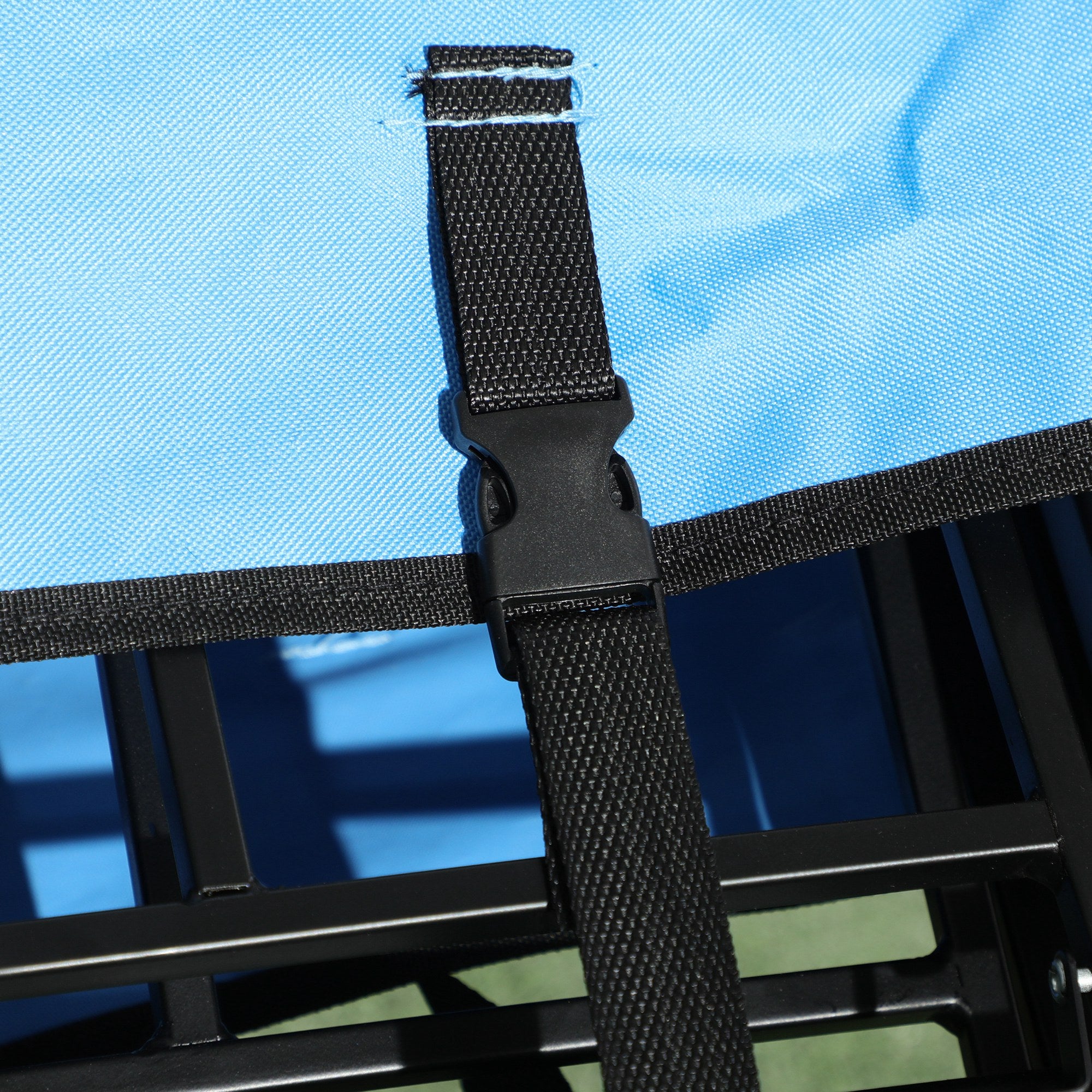 Outsunny 90L Folding Garden Trolley Cart Pull Along Wagon with Telescopic Handle for Beach Camping Festival - Blue 