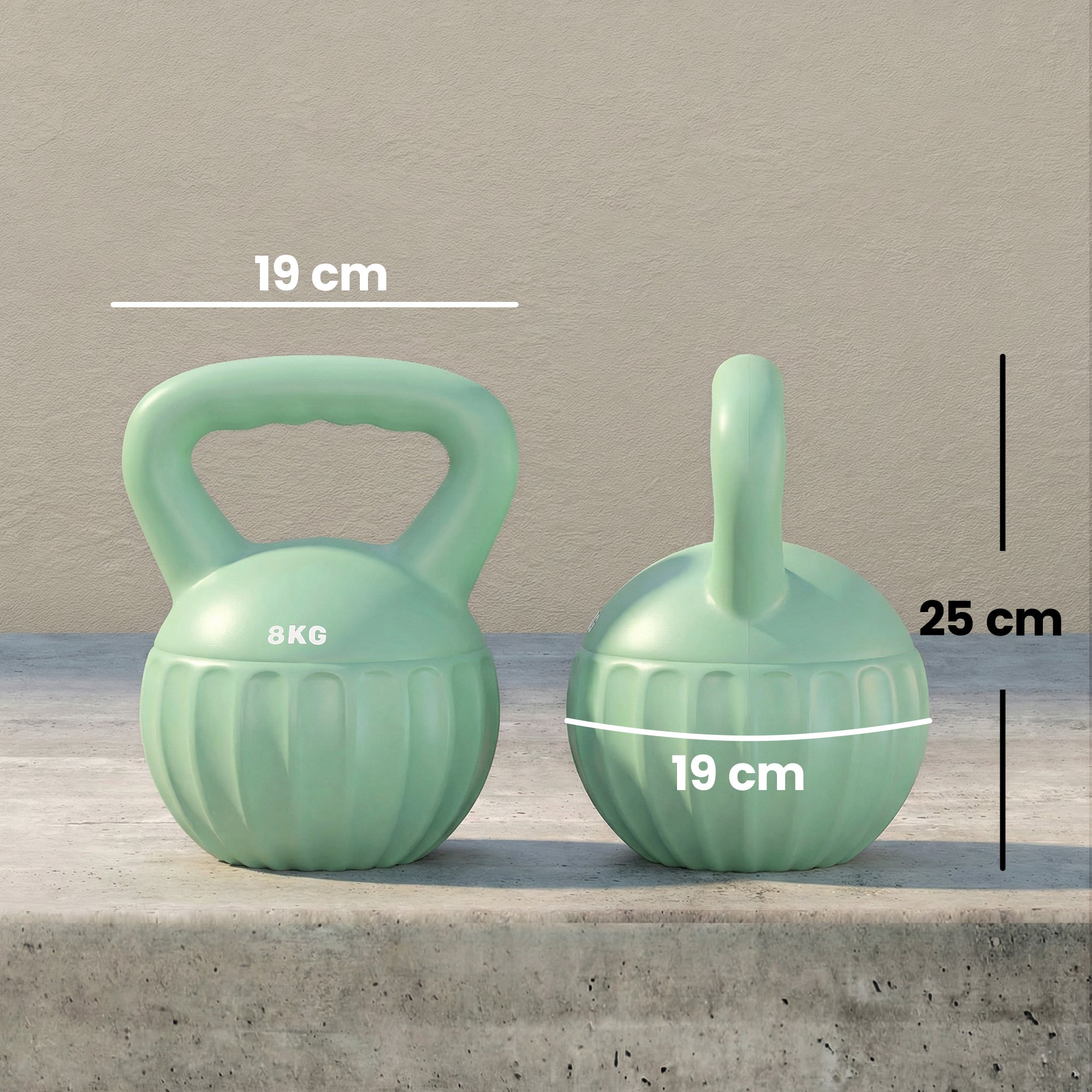 SPORTNOW Kettlebell for Strength Training Kettle Bell with Non-Slip Handle 8 kg Green 
