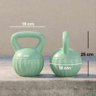 SPORTNOW Kettlebell for Strength Training Kettle Bell with Non-Slip Handle 8 kg Green 