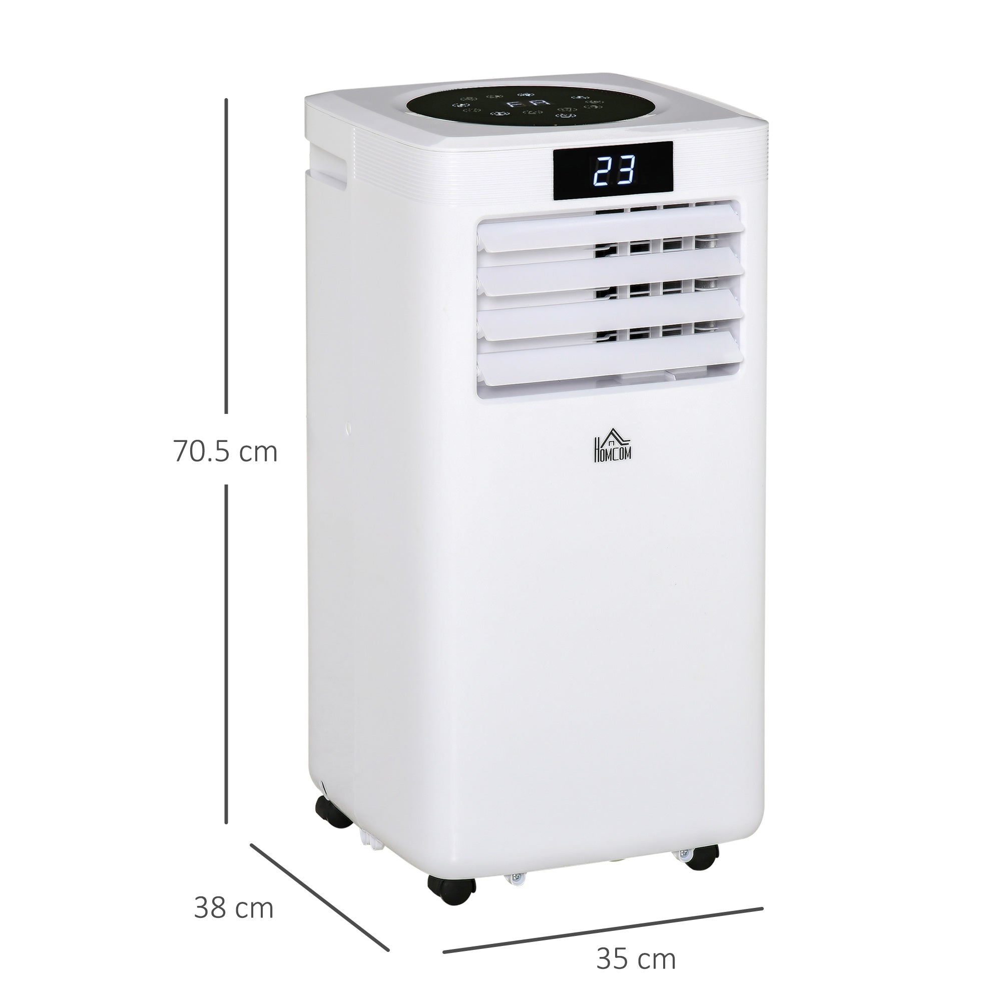 HOMCOM 7000 BTU Air Conditioning Unit, 3-in-1 Portable Air Conditioner, Dehumidifier, Cooling Fan with Remote Control, Digital Display, 2 Speeds, 24H Timer, Window Venting Kit, 15m\'c2\'b2