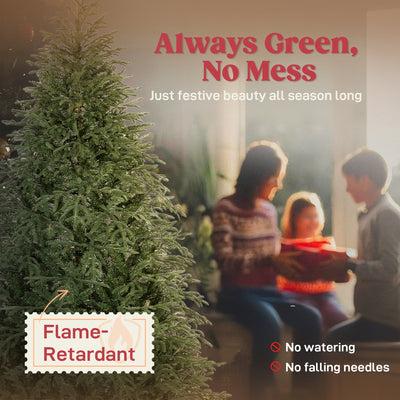 HOMCOM 7 ft Full Spruce Christmas Tree with Realistic Dense Tips, Easy Assembly - Green 