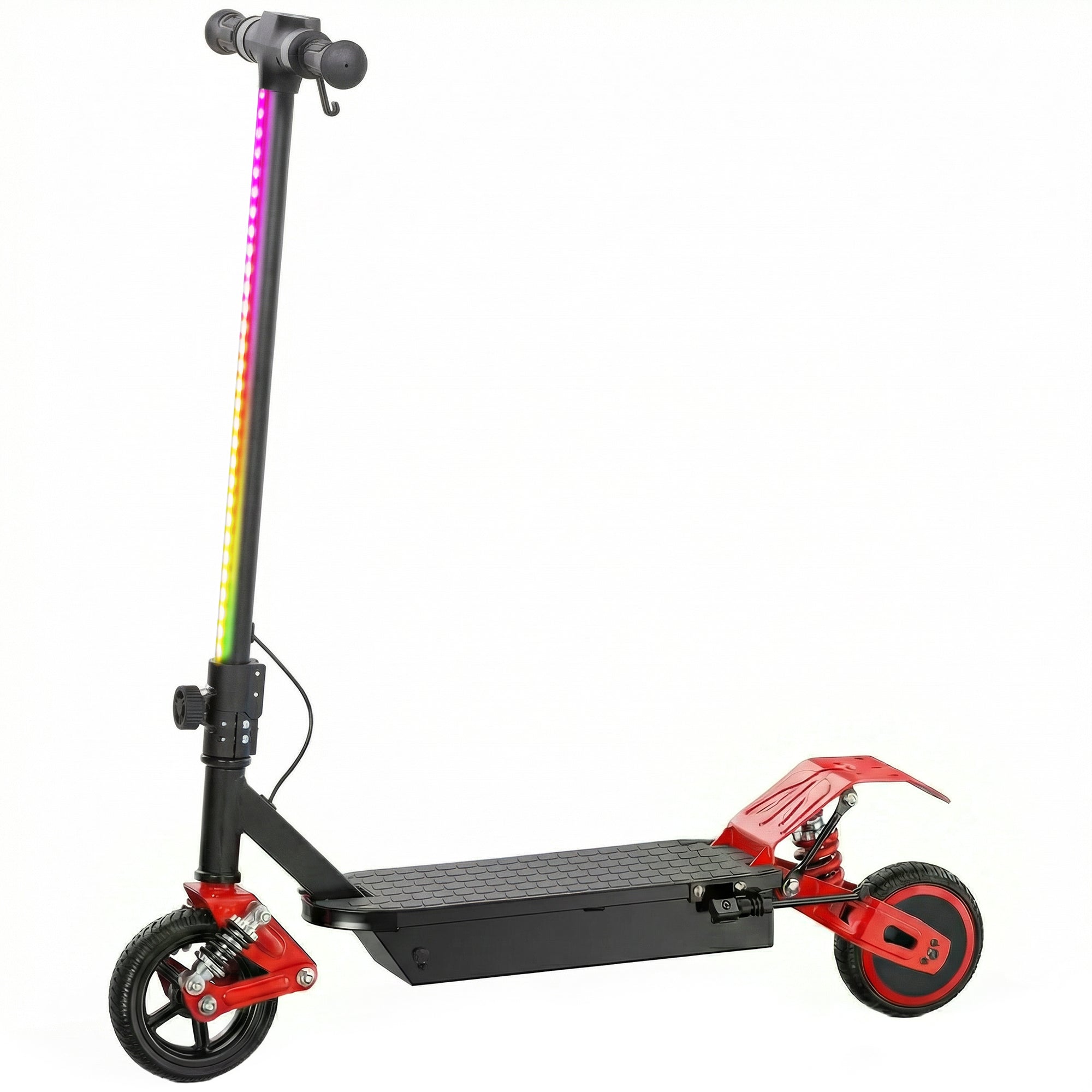 AIYAPLAY Foldable Kids Electric Scooter with LCD Display, Dual Shock Absorption, Up to 15 KM/H, Max Range 6 KM for Age 6-14, Red 