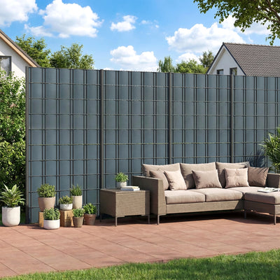 Outsunny 2Pcs Privacy Garden Screen Fence, UV Resistant Waterproof Windbreak Fencing, 35mx19cm, Grey 