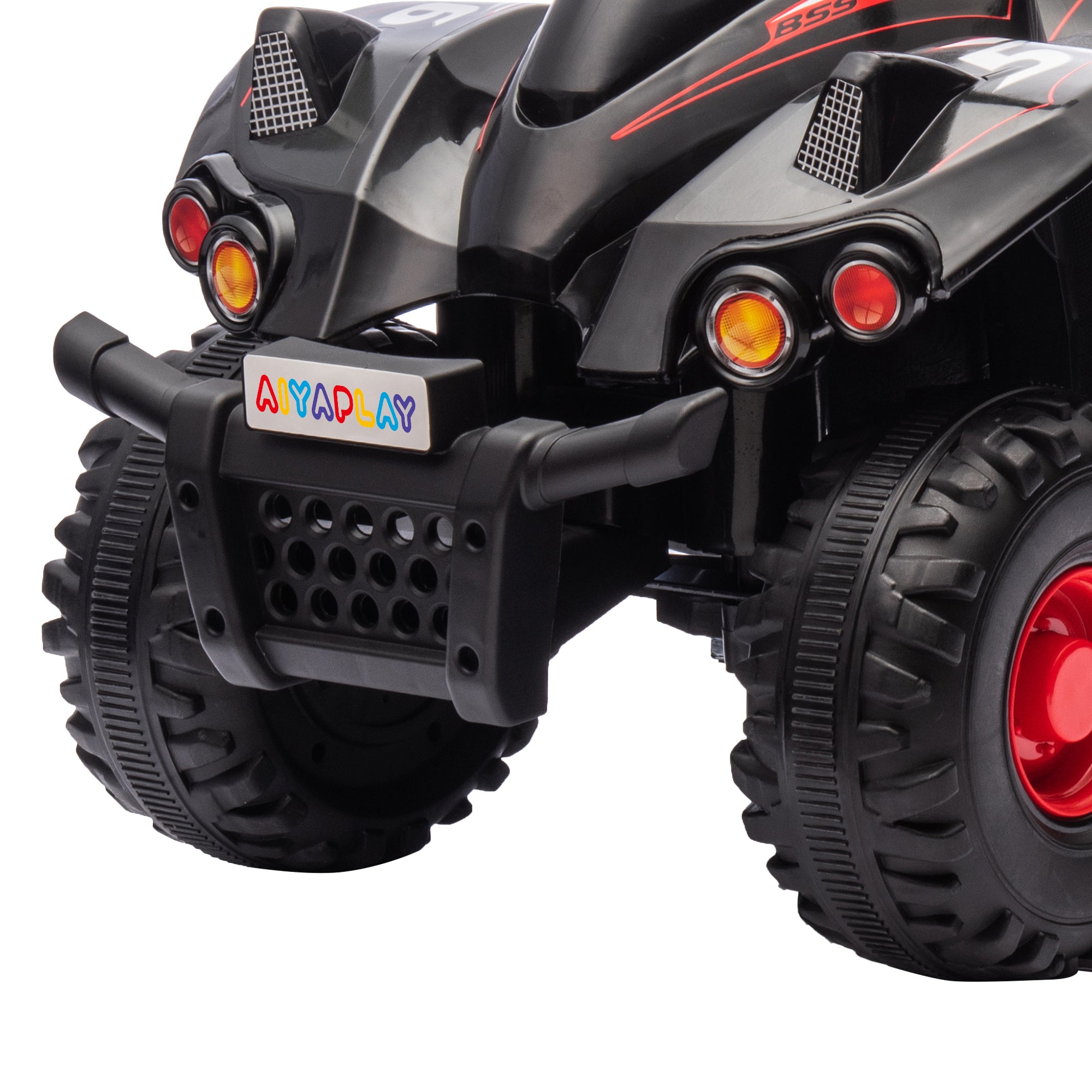 AIYAPLAY 6V Kids Electric Quad Bike w/ Music, Forward Function, for 2-6 Years, Black 