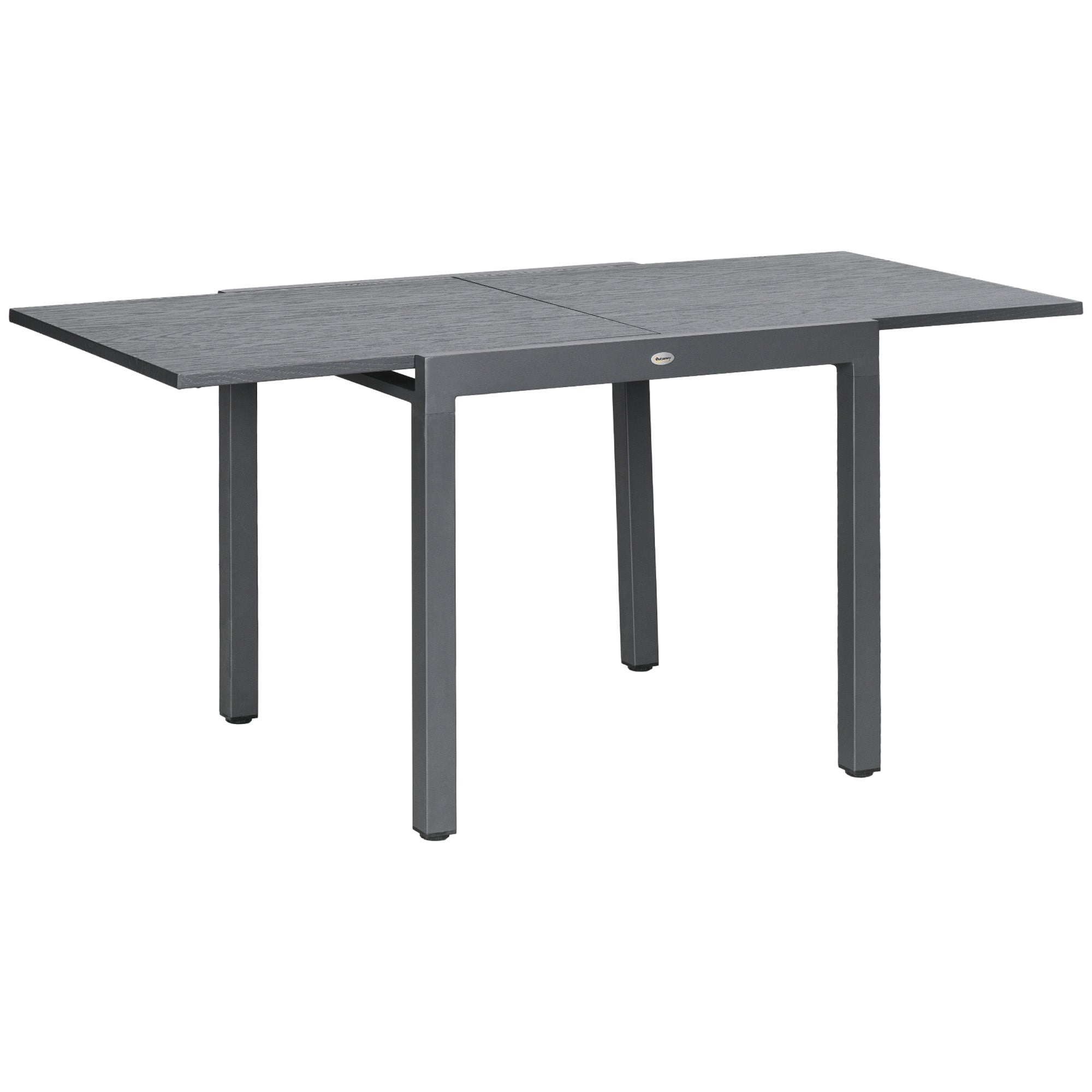Outsunny Aluminium and Steel Expanding Six-Seater Garden Table - Grey 