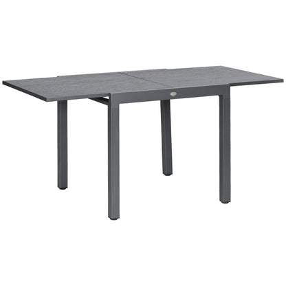 Outsunny Aluminium and Steel Expanding Six-Seater Garden Table - Grey 