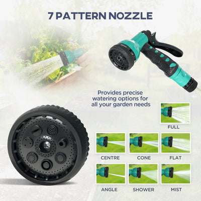Outsunny Retractable Hose Reel Wall Mounted, 20+2m Garden Hose Pipe Reel with Lock, Auto Rewind, 7 in 1 Spray Nozzle, Includes Wall Fixings, 180\'c2\'b0 Swivel, Outdoor Watering, Light Grey 