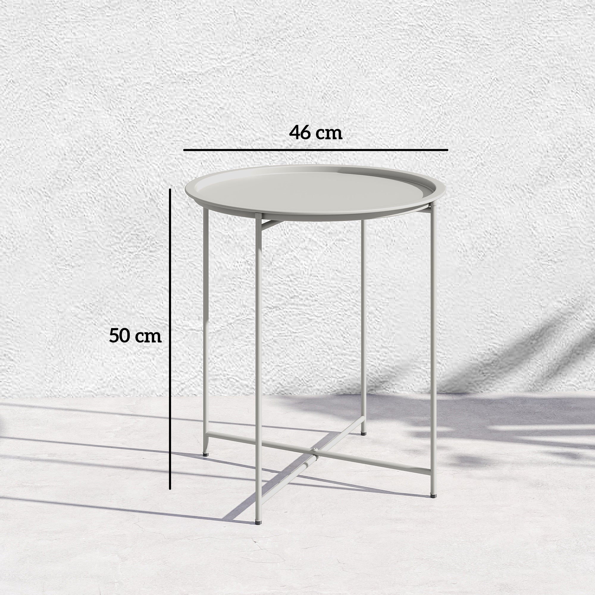 Outsunny Steel Removable Tray Top Garden Table - White 