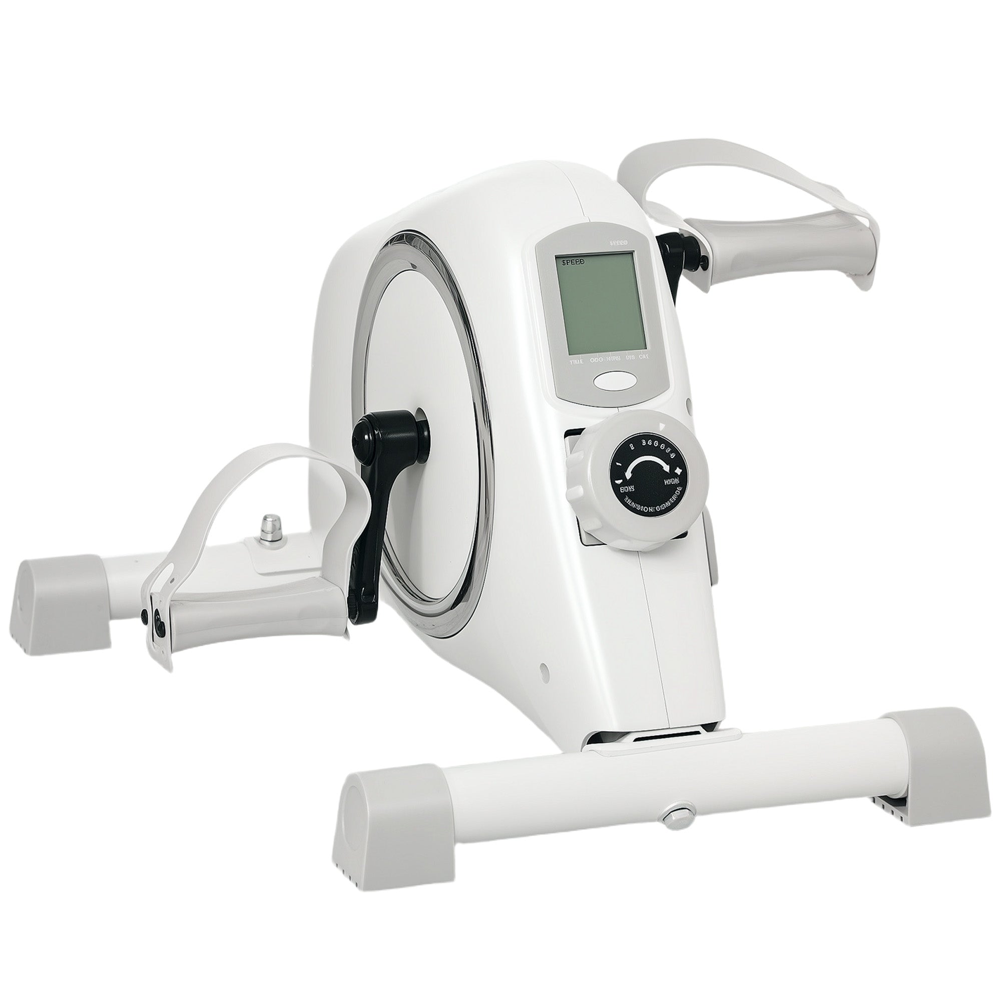 SPORTNOW Mini Exercise Bike, Sit Down Pedal Exerciser with 8-Level Quiet Magnetic Resistance and LCD Display, Portable Under Desk Bike for Arm and Leg Home Gym Office Workout, White 