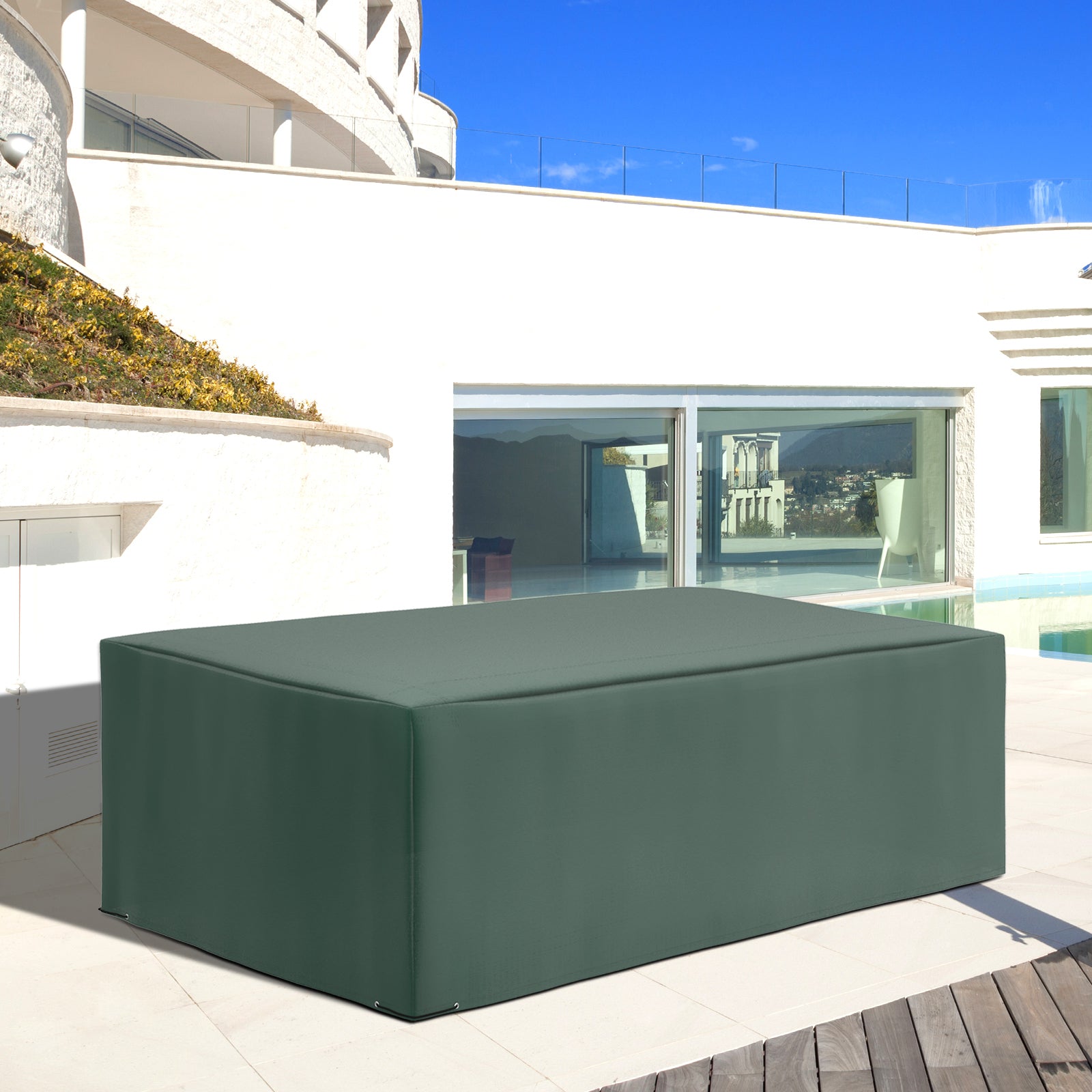 Outsunny 255x142cm Outdoor Garden Rattan Furniture Protective Cover Water UV Resistant 