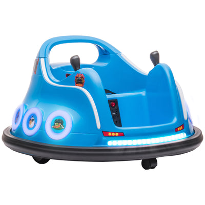 AIYAPLAY Angry Bird Licensed Waltzer Car, 12V Kids Bumper Car w/ Joysticks, Remote, Music LED Lights - Blue 
