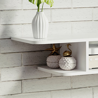 HOMCOM Floating TV Unit Stand for TVs up to 40", Wall Mounted Media Console with Storage Shelf, Entertainment Center, White 